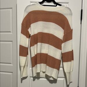 Striped Pink and White Women's Sweater